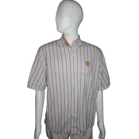 Timberland Men's Checkered‎ Print Short Sleeve Shirt Size L - Picture 1 of 7